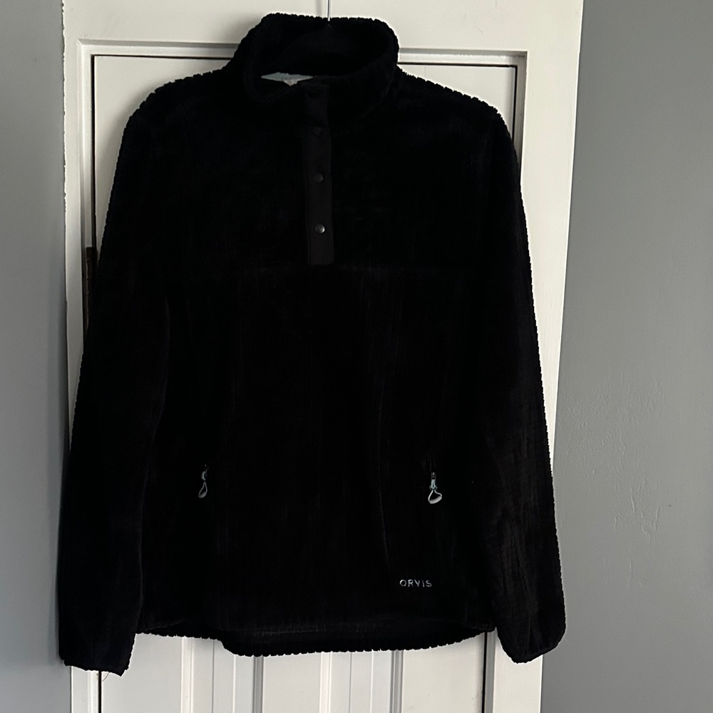 Orvis Women’s Mesa Fleece Quarter-Snap Pullover Jacket - Black - Size Large NWOT